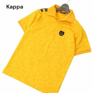 Kappa GOLF カッパ ゴルフ 春夏 半袖 ロゴパッチ モザイク 総柄 ポロシャツ Sz.M　メンズ 黄色　C4T04009_4#A