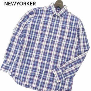 NEWYORKER ニューヨーカー 通年 長袖 ボタンダウン チェック シャツ Sz.M　メンズ　C4T04046_4#C