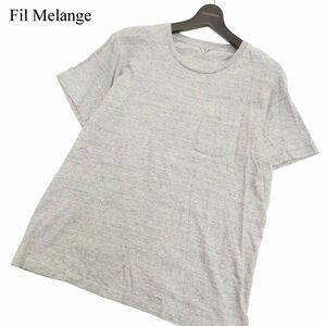 Fil Melange フィルメランジェ 春夏 半袖 ポケット カットソー ポケTシャツ Sz.5　メンズ グレー 日本製　C4T04019_4#A