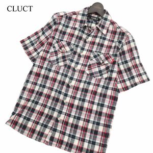 CLUCT クラクト 春夏 半袖 チェック ワーク CPO シャツ Sz.M　メンズ　C4T04033_4#A