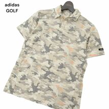 adidas GOLF adipure アディダス ゴルフ 春夏 半袖 【カモフラ 迷彩】 鹿の子 ポロシャツ Sz.S/P　メンズ　C4T04232_5#A_画像1