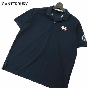 CANTERBURY カンタベリー 春夏 半袖 ロゴプリント★ ポロシャツ Sz.3L　メンズ ネイビー 大きいサイズ ラグビー　C4T04270_5#A