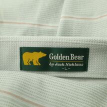 【新品 未使用】 Golden Bear by Jack Nicklaus ゴールデンベア 春夏 半袖 ロゴ刺繍★ ボーダー柄 ポロシャツ Sz.L　メンズ　C4T04403_5#A_画像6