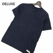DELUXE デラックス 春夏 半袖 ポケット ニット ポケTシャツ Sz.S　メンズ ネイビー　C4T04074_4#J_画像1