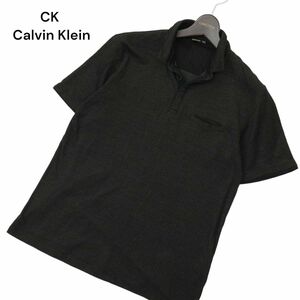 CK Calvin Klein カルバンクライン 春夏 半袖 Fレイヤード ポロシャツ Sz.L　メンズ 黒　C4T04407_5#A