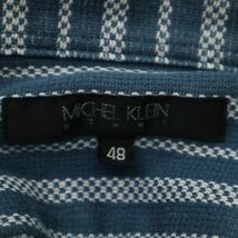 MICHEL KLEIN HOMME ミッシェルクラン オム 通年 長袖 ラッセル ストライプ★ シャツ Sz.48　メンズ 日本製　C4T04471_5#C_画像5