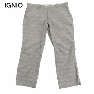 IGNIO イグニオ 通年 千鳥格子 総柄 ストレート カーゴ パンツ Sz.105　メンズ ゴルフ 大きいサイズ　C4B02166_5#R