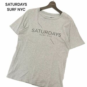 SATURDAYS SURF NYC × BEAMS サタデーズ サーフ × ビームス　春夏 半袖 ロゴ★ カットソー Tシャツ Sz.S　メンズ グレー　C4T04594_5#D