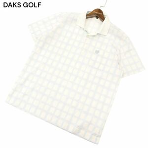 DAKS GOLF ダックス ゴルフ 春夏 胸刺繍★ 半袖 チェック ポロシャツ Sz.LL　メンズ 大きいサイズ 日本製　C4T04891_5#A
