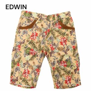 EDWIN エドウィン 春夏 4557 【麻★リネン混】 ボタニカル 総柄 ハーフ ショート パンツ Sz.30　メンズ　C4B02268_5#P