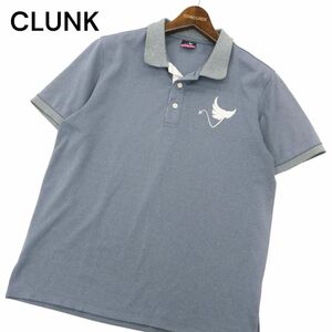 CLUNK クランク 春夏 ロゴ刺繍★ 半袖 ポロシャツ Sz.M　メンズ グレー ゴルフ　C4T05152_5#A