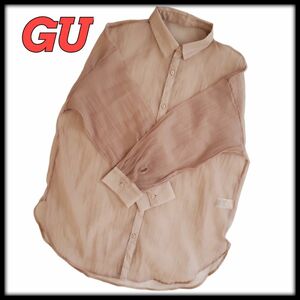 GU レデース シースルー モスピンク トップス 羽織もの Sサイズ