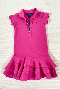 ** beautiful goods Polo Ralph Lauren frill short sleeves One-piece pink size 2**