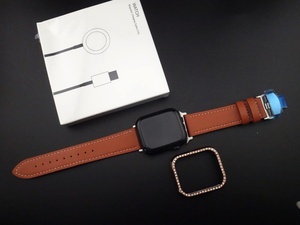 [ normal operation ]45mm Apple Watch Series7 GPS+Cellular model MKJP3J/A [ Brown leather belt ( push W buckle ]