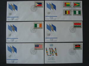  UN stamp national flag FDC 6 sheets 