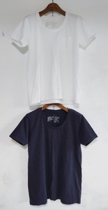 【無印良品】●Sサイズ●Tシャツ 2枚セット● 白+紺 コットン 部屋着 普段着 シンプル 便利 送350円
