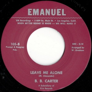 ★新品即決★50's-60'sリプロ再発盤Bb Carter-Leave Me Alone / Sweet Words