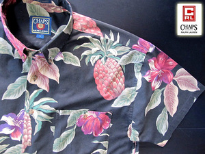 *300 иен старт! прекрасный товар chaps Ralph Lauren CHAPS RALPH LAUREN кнопка down рубашка короткий рукав L размер редкий товар botanikaru дизайн 