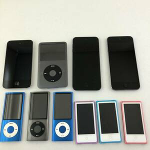 【ジャンク】10点セット ipod 本体 まとめ/iPod classic A1238 160GB/A1367/iPod touch 第6世代 A1574/A1320/iPod nano A1446等イヤホン付