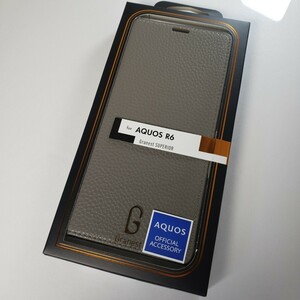 AQUOS R6 手帳型ケース グレー 1127