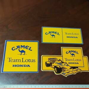 当時物　F1 ステッカー　Camel Team Lotus Honda 3枚組セット
