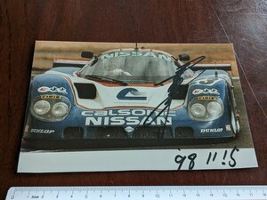 星野 一義　直筆サイン入り写真　Calsonic Nissan Les Mans