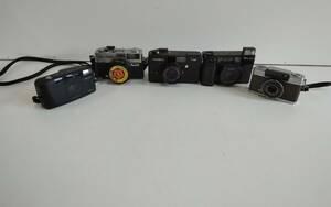 全自動カメラ。コンパクトカメラ。ヤシカ、フジカ、オリンパス、キヤノン、フジ。中古。５台一式。