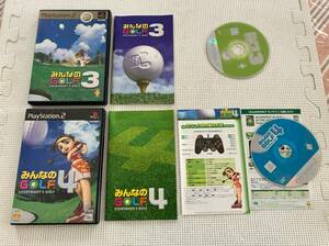 24-PS2-273　プレイステーション2　みんなのGOLF3 4　ジャンク動作品　PS2　プレステ2　