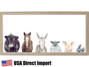 SALE Farm Animals, Rustic Brown Frame, Magnetic Memo Board アメリカ直輸入 マグネットメモボード 雑貨 壁付 小物 インテリア 動物 装飾