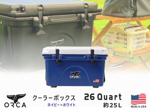 Orca オルカ クーラーボックス 26Quart ネイビー×ホワイト アメリカ 保冷 ボックス キャンプ アウトドア レジャー スポーツ 収納 釣り