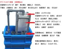 沈殿槽　タワーフィルター付き 排水口 ５個口 サンドフィルター　３S　3段濾過槽　8　濾過砂　濾過ウール　ホース　水中ポンプ付き　_画像2