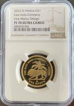 ☆レア完全完璧☆2022年 セントヘレナ(東インド会社) モハール 金貨 NGC PF70 ULTRA CAMEO　☆PF70世界10枚☆_画像2