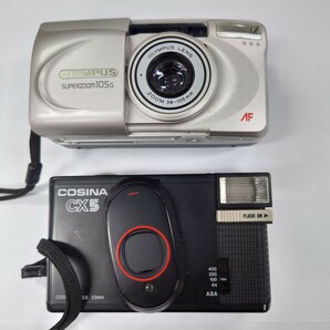 I1015 フィルムカメラ まとめ COSINA CX5 COSINON 1:3.8 33mm OLYMPUS SUPERZOOM105G OLYMPUS LENS ZOOM 38-105mm 中古 ジャンク品 訳ありの画像1