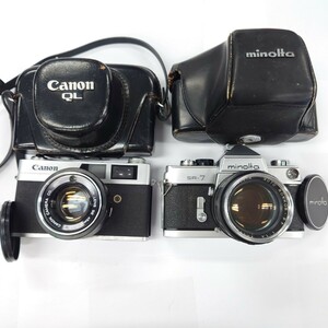 I1026 フィルムカメラ まとめ Canon Canonet QL17 LENS SE 45mm 1:1.7 MINOLTA SR-7 PF 1:1.4 f=58mm キャノン 中古 ジャンク品訳あり