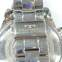 I1042 腕時計 TECHNOS クロノグラフT3032 テクノス ステンレス 中古 ジャンク品 訳あり_画像10