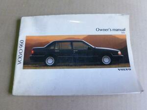 *1991 year version Volvo 960 sedan 9B630 owner manual owner's manual *