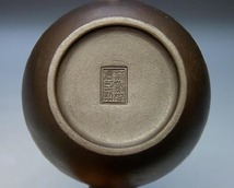 【夢たま】煎茶のウブ品！唐物　時代物　荊渓南孟臣製　単穴　漢詩刻　紫砂急須壺　最大幅12㎝/中国古玩・茶心壺・黒泥☆_画像2