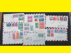 1950年代　★「ハワイ→日本」　郵便書状　航空便　８枚　①