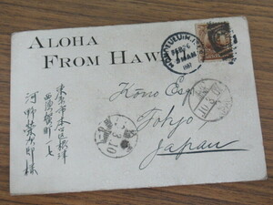 *[ navy machine the first flight success / river . three .] autograph picture postcard Hawaii - Japan *