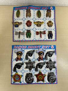  Showa Retro insect security .police tin plate badge 12 piece attaching ×2 kind 