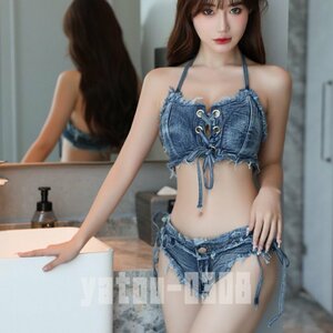 H781A swim wear Denim bra short pants bikini playing in water swimsuit cosplay wear sexy Ran Jerry 