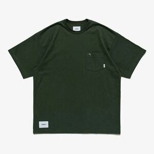 未使用品 WTAPS Tシャツ コットン カーキ 無地 231ATDT-CSM37