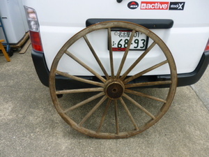 直接取引のみ　②　大八車　木製　車輪　107cm