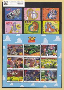 ディズニー記念切手 アニメシリーズ トイストーリー/美女と野獣/30枚セット 未使用 収集ワールド