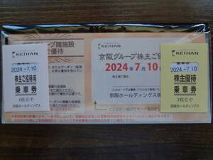 京阪グループ 株主優待券 乗車券7枚 ＋ひらかたパーク入園券2枚 ＋優待カード1枚 【匿名配送無料】 京阪電車 京阪ホールディングス