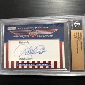 2010 RAZOR Sports Icons Cut Signature DEREK JETER Autograph 16/17