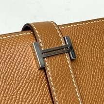 エルメス HERMES ベアンスフレ ベアン スフレ 財布 長財布 ロングウォレット エプソン ゴールド ブラウン 茶 シルバー金具 ヴォーエプソン_画像7