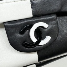 シャネル CHANEL バッグ ショルダーバッグ ラムスキン ブラック ホワイト 黒 白 シルバー金具 ココマーク Sフラップ Sチェーンバッグ_画像7