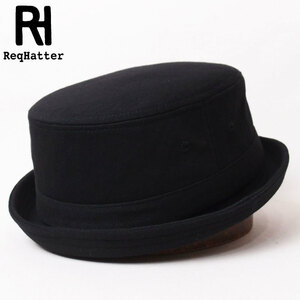 新品 ReqHatter スウェットポークパイハット フリーサイズ ブラック