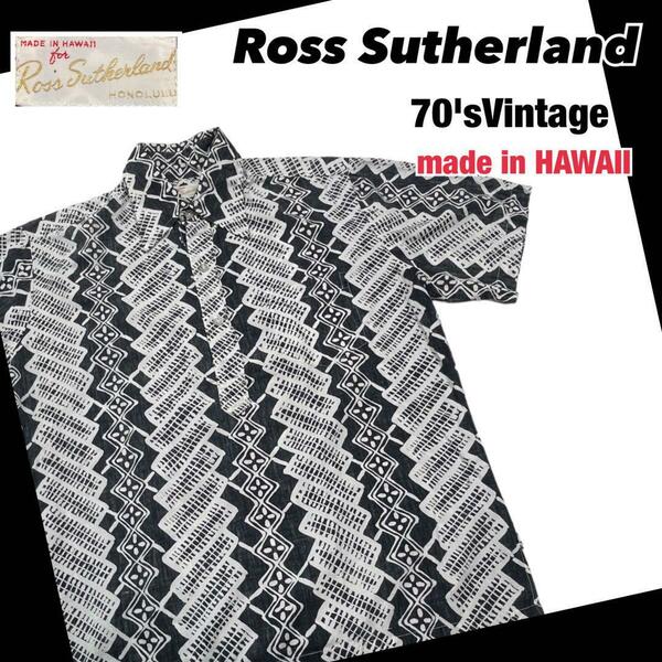 【2264CP-KD】70'sヴィンテージハワイシャツ アロハシャツ Ross Sutherland